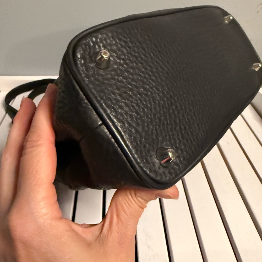 COACH Vintage “k043-5055 Soft Black PEBBLED Leather HAMPTON Satchel Handbag EUC - Picture 6 of 10